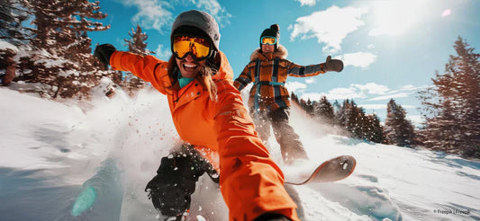 Snowboarder im Skiurlaub