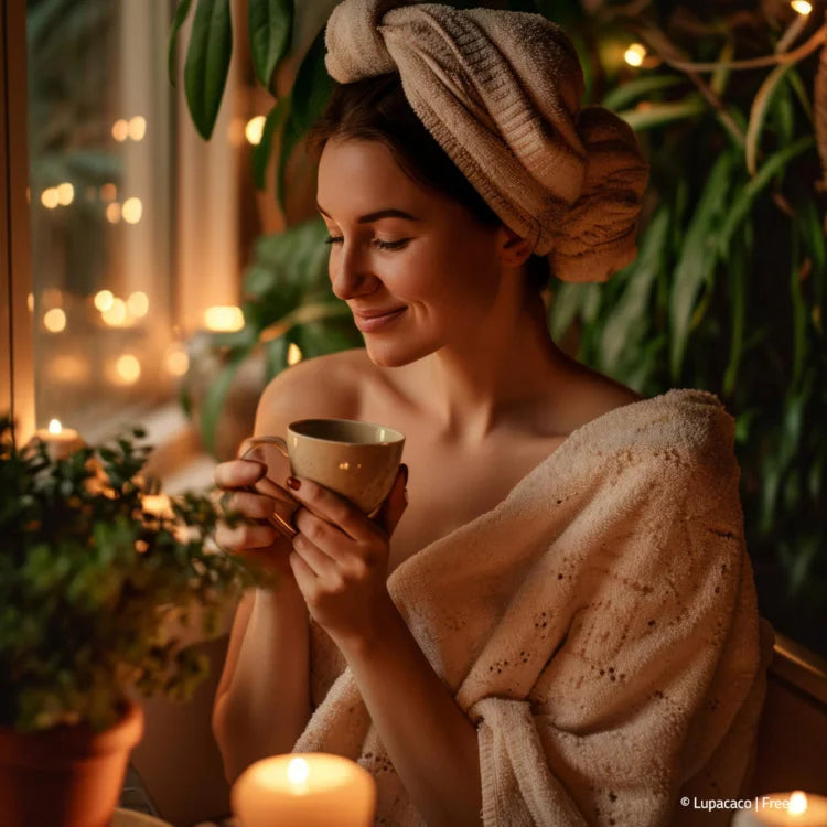 glückliche Frau im SPA