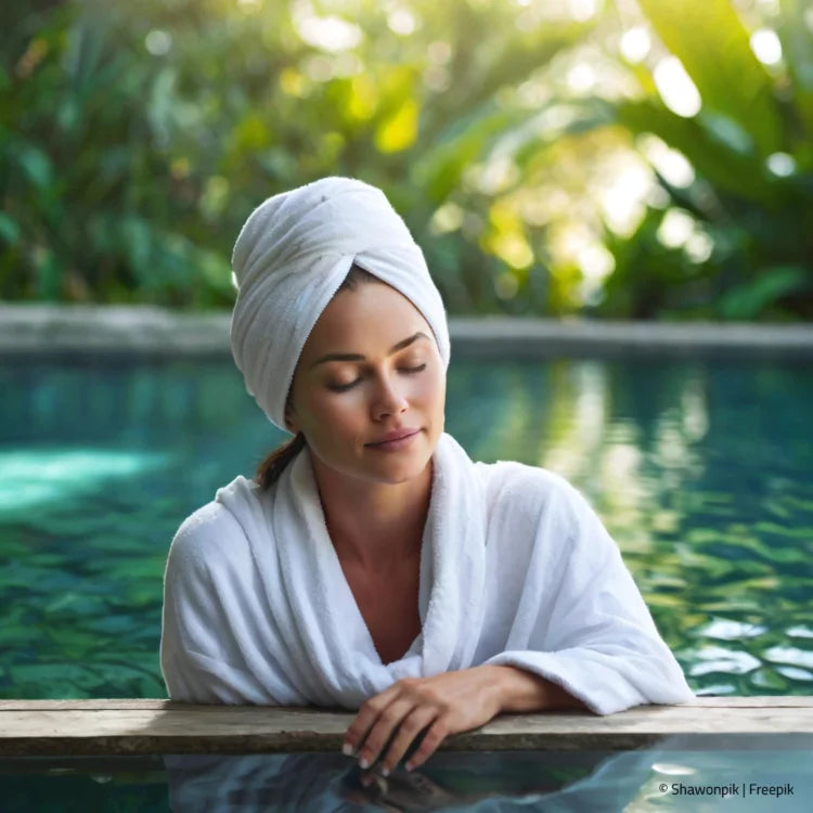 Frau Wellness im Pool