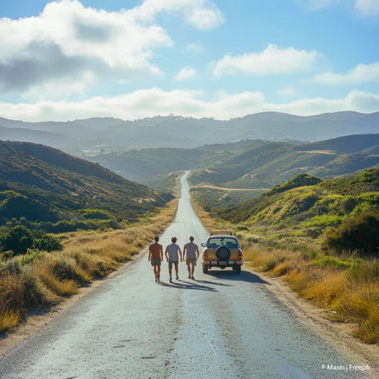 3 Männer gehen auf der Strasse