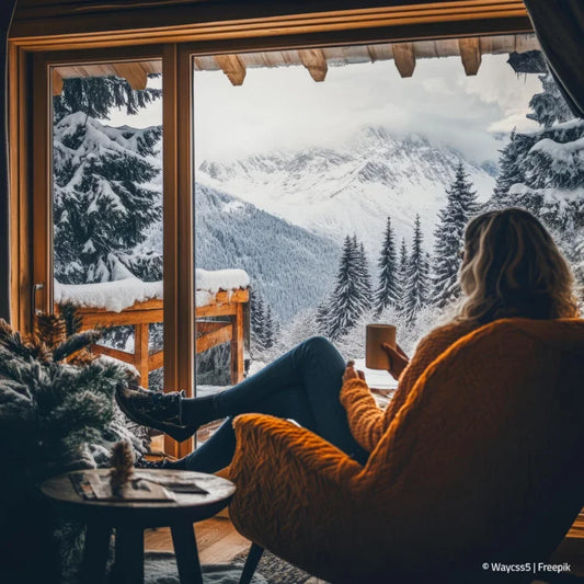 Frau am Fenster Winter