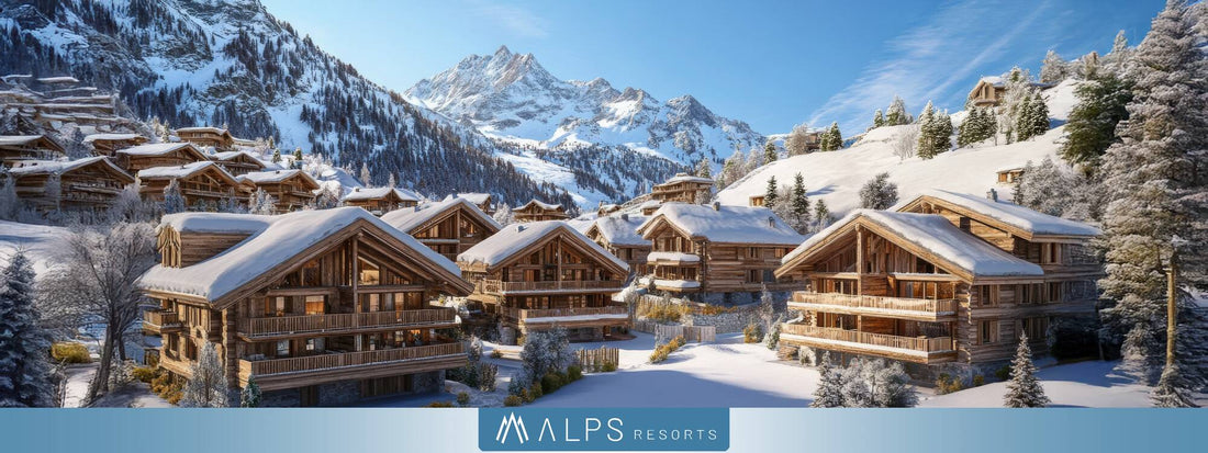 Hütten in einer Winterlandschaft