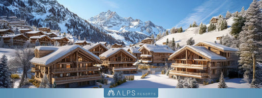 Hütten in einer Winterlandschaft