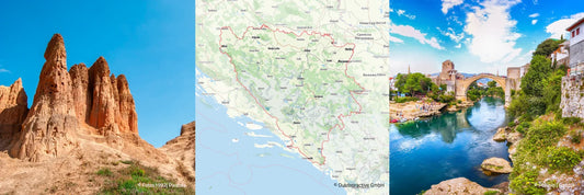 Bosnien Herzegowina Karte und Landschaftsbilder