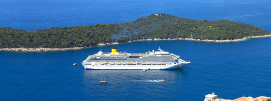 Kreuzfahrtschiff am Meer