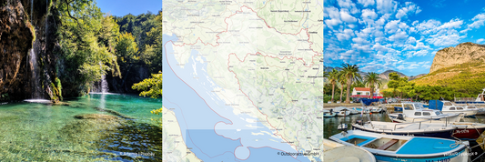 Kroatien Landschaft und Landkarte