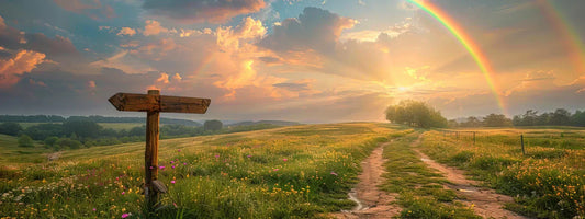 feldweg mit sonne im hintergrund