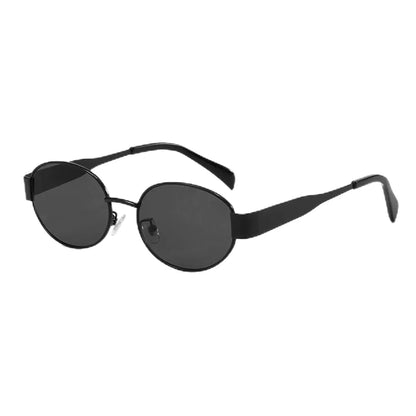 Retro Chic Vision – Ovale Sonnenbrille in schwarz/grau