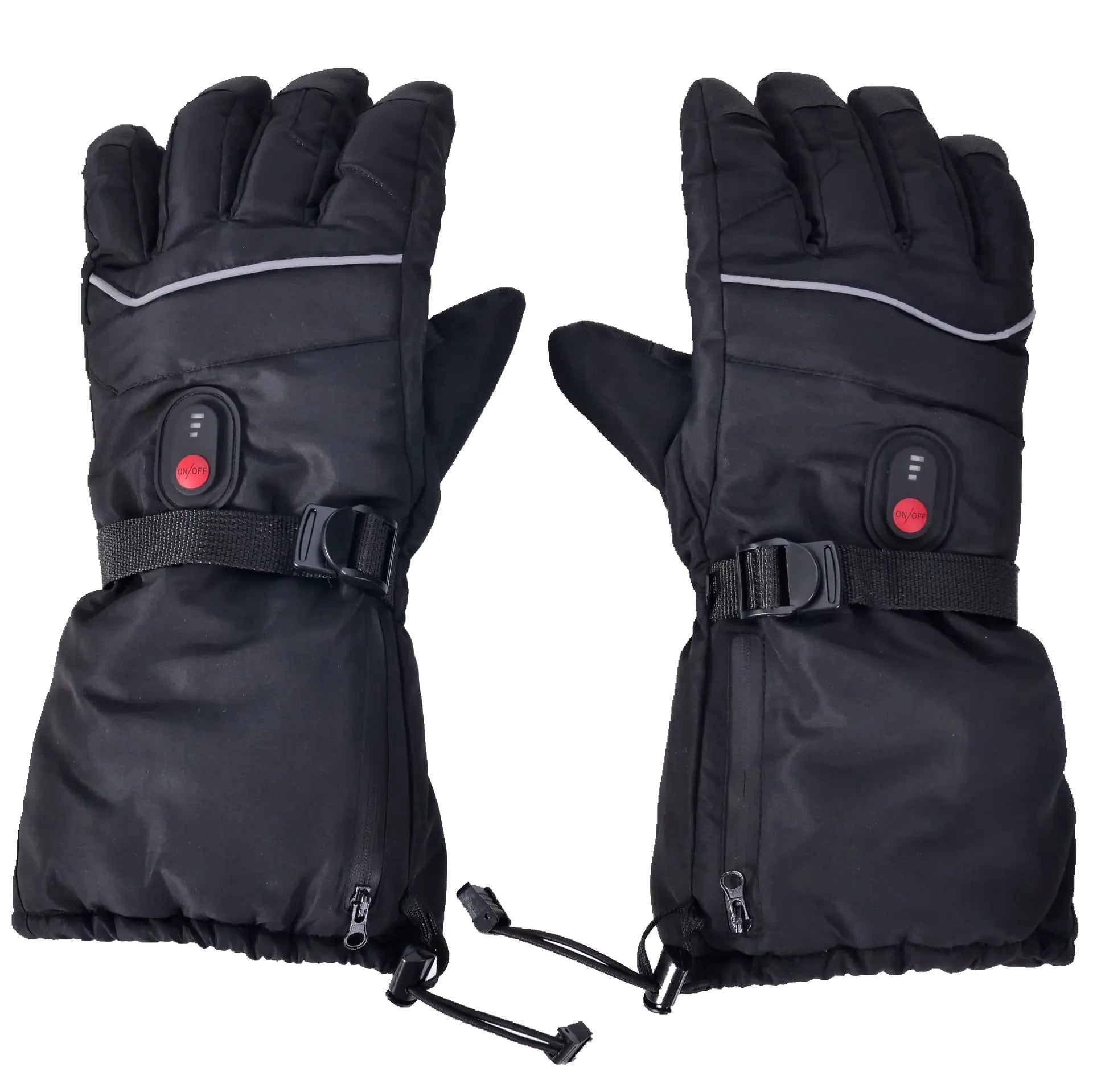 Beheizte schwarze Handschuhe