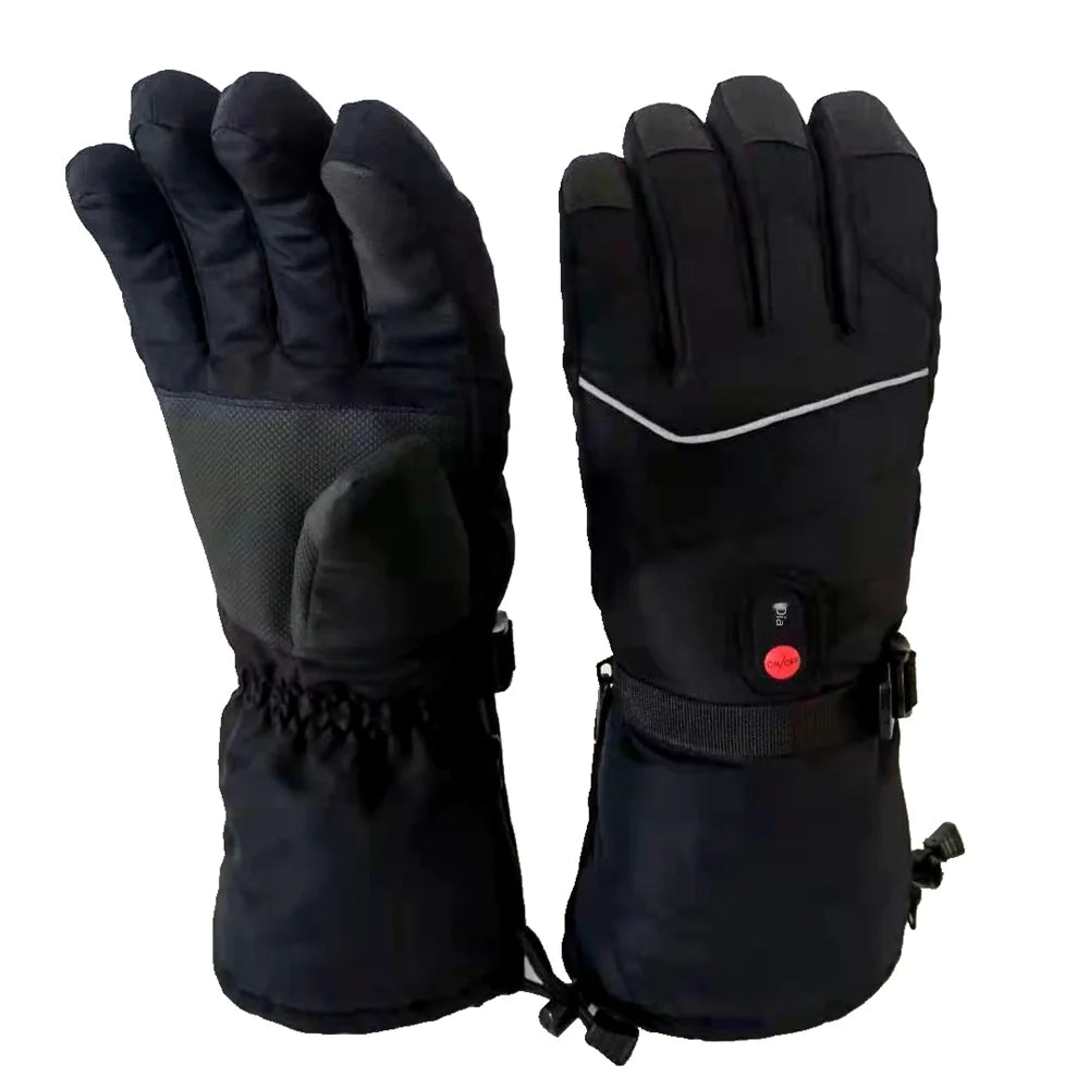 Beheizte schwarze Handschuhe