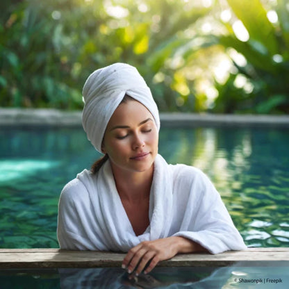 Frau Wellness im Pool