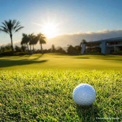 Golfball im Rasen - Golfplatz
