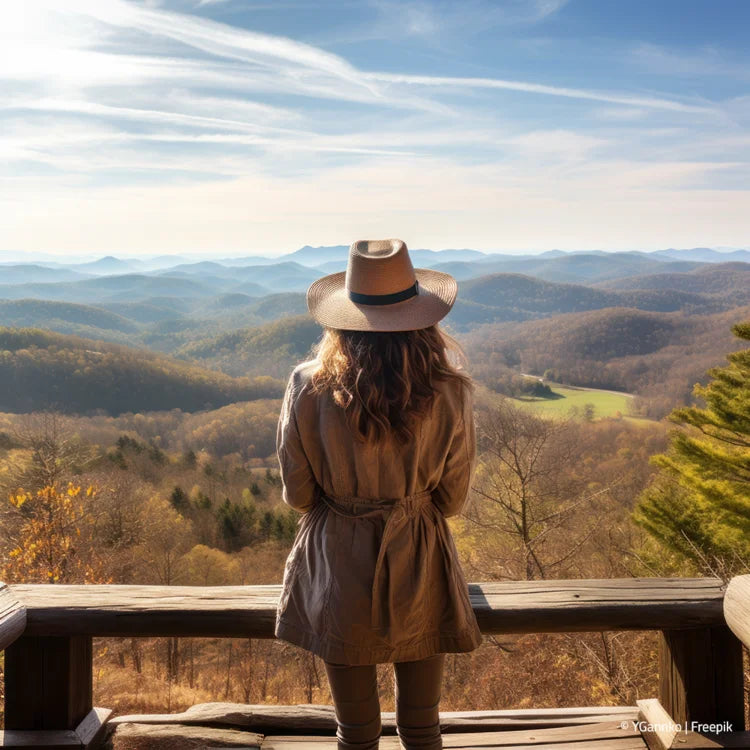 Frau in der Landschaft - Aussichtspunkt