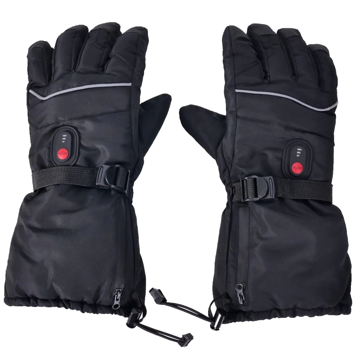 Beheizte schwarze Handschuhe