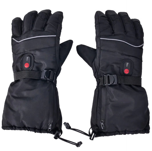 Beheizte schwarze Handschuhe