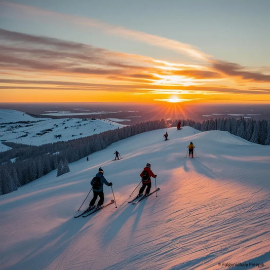 Skifahrer in der Abendsonne