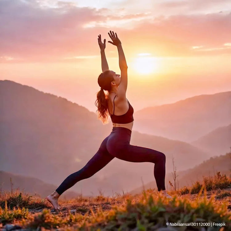 Frau Yoga im Freiem